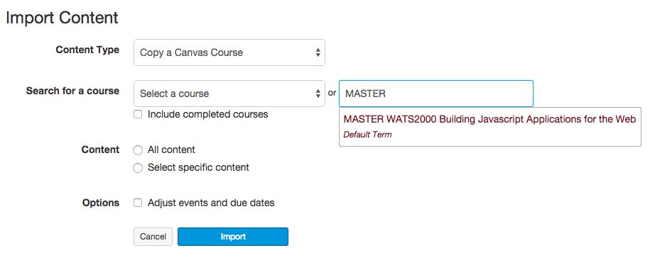 Copy Course Tool
