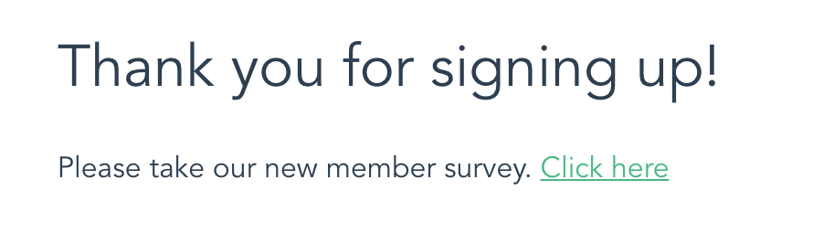 Survey Link on Home View